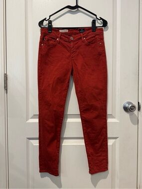 Ag Adriano Goldschmied Women's Deep Red Skinny Jeans